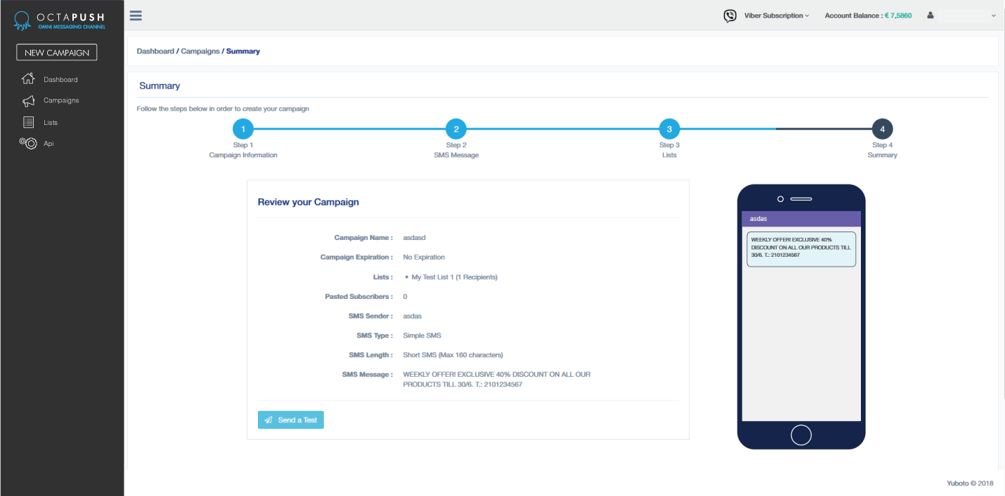 Landing Page Campaign overview