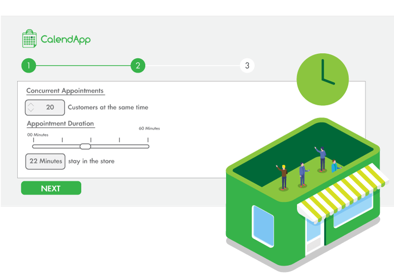 online calendar for appointments setting visit duration