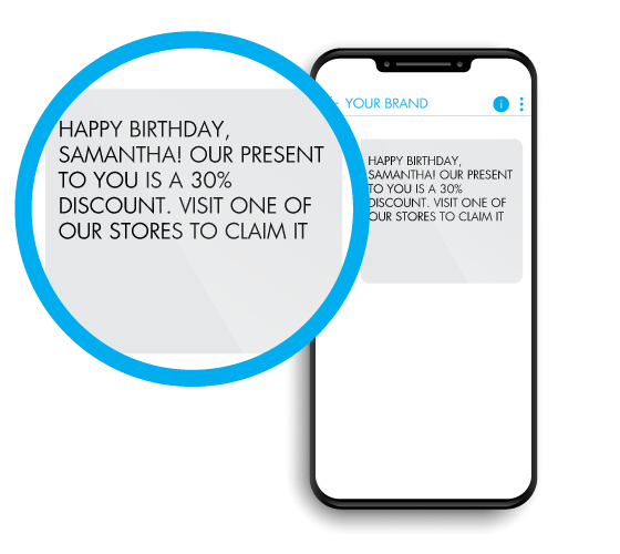 Personalized SMS marketing message