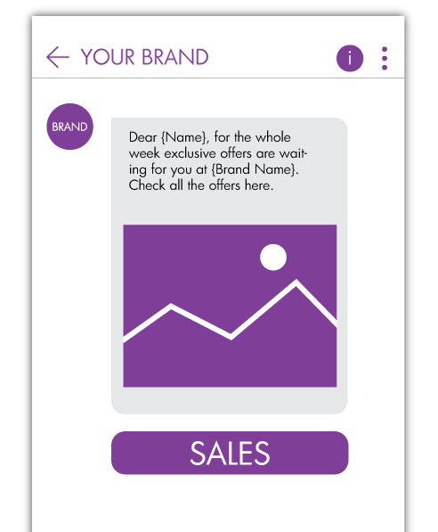 Preview of one-way, personalized promotional Viber Business Message