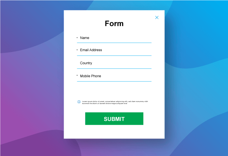 Subscribers’ Form for capturing customers’ information